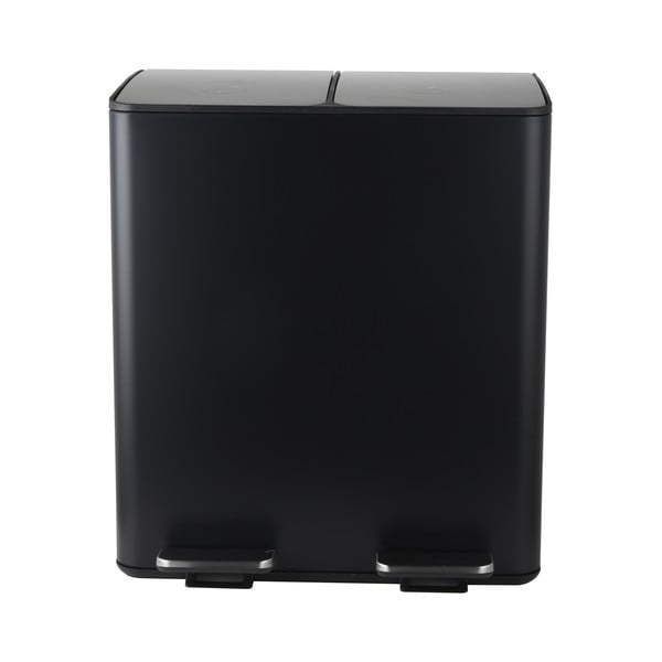 Matt fekete acél szelektív pedálos szemetes 2x20 l   Aliya – Spirella-image-3