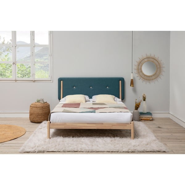 Annie fa ágy türkizkék ágytámlával, 160 x 200 cm - Marckeric-image-1