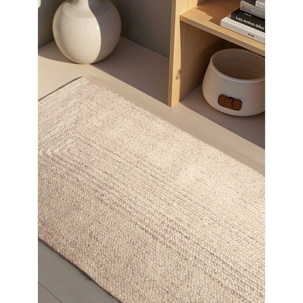 Krémszínű kétoldalas-kézi szövésű juta futószőnyeg 80x200 cm Juno – Hanse Home-image-2