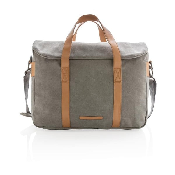 Szürke vászon táska 15,6" laptophoz, 16 l - XD Collection-image-1
