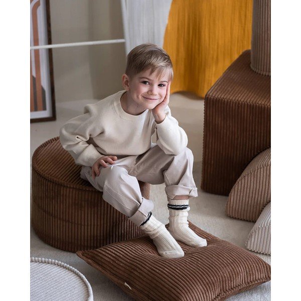 Barna kordbársony párna gyerek kanapéhoz Block – Wigiwama-image-2