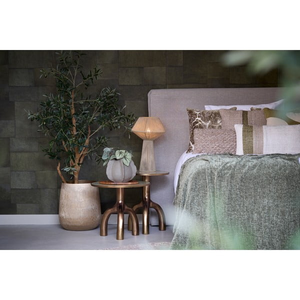 Világoszöld asztali lámpa juta búrával (magasság 47 cm) Fugia – Light & Living-image-1