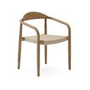 Bézs-natúr színű tömörfa étkezőfotel Nina – Kave Home