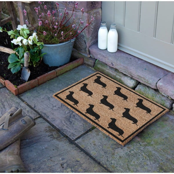 Kókuszrost lábtörlő 40x60 cm Dachshund – Artsy Doormats-image-1