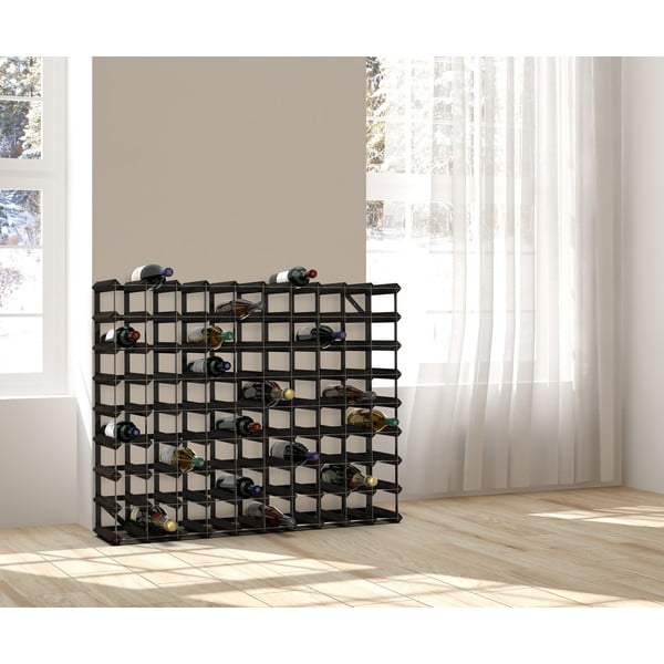 Barna tömör kőrisfa bortartó polcos állvány, palackok száma 90 - RTA-image-3