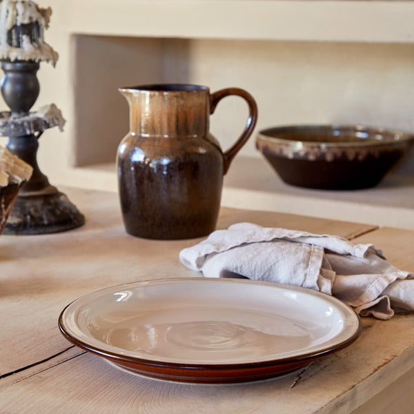 Téglavörös-bézs agyagkerámia tányér ø 26 cm Poterie – Casafina-image-1