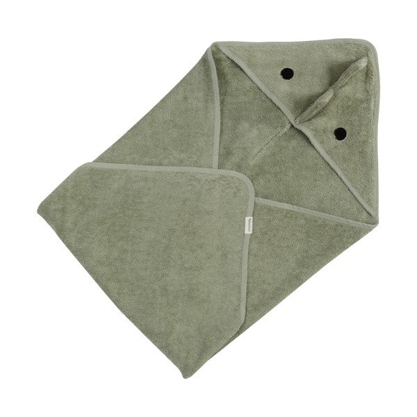 Zöld pamut kapucnis gyerek törölköző 75x75 cm Dinosaur – Kindsgut-image-3