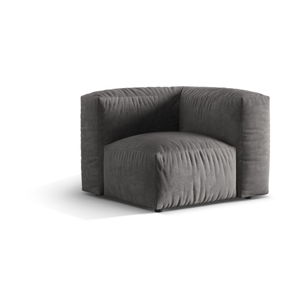 Szürke bársony kanapé modul (variálható sarok) Martina – Micadoni -image-1