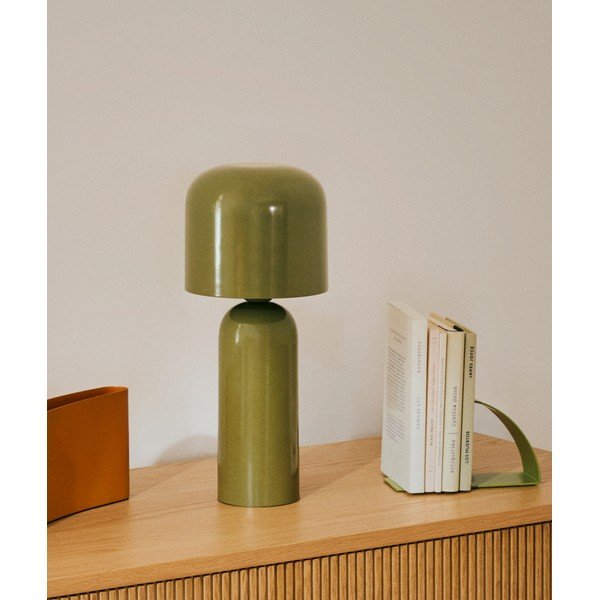 Zöld fém asztali lámpa (magasság 38 cm) Monze – Kave Home-image-1
