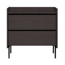 Fekete magas komód tölgyfa dekorral 80x82 cm Wrap – Bonami Selection