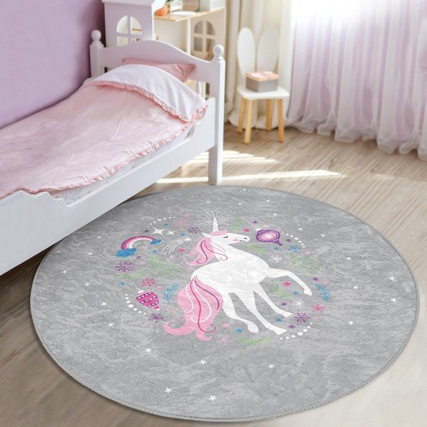 Szürke gyerek szőnyeg ø 120 cm Comfort – Mila Home-image-2