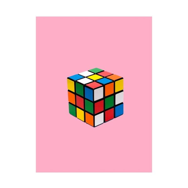 Objets Cultes Rubiks Cube poszter, 30 x 40 cm - Blue-Shaker