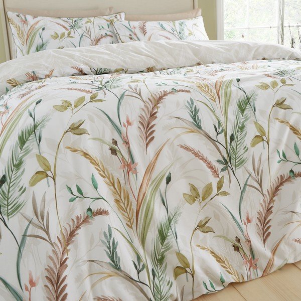 Fehér-bézs kétszemélyes pamut ágyneműhuzat 200x200 cm Ornamental Grasses – RHS-image-4