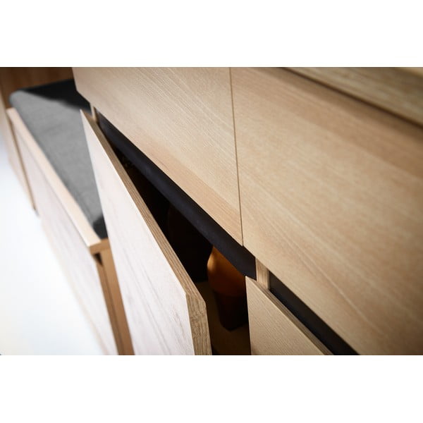 Fiókos cipősszekrény bükkfa dekorral Lissabon - Germania-image-2