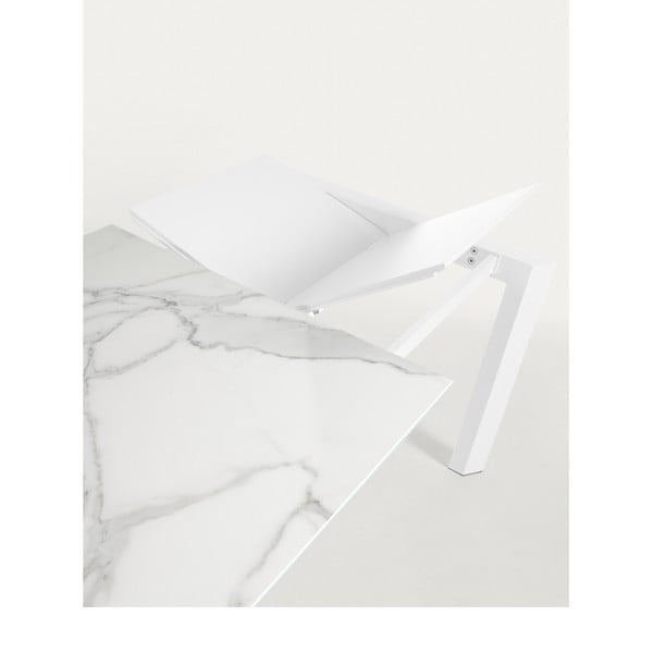 Bővíthető étkezőasztal márvány dekoros asztallappal, hosszabbító asztallappal 80x120 cm Axis – Kave Home-image-1