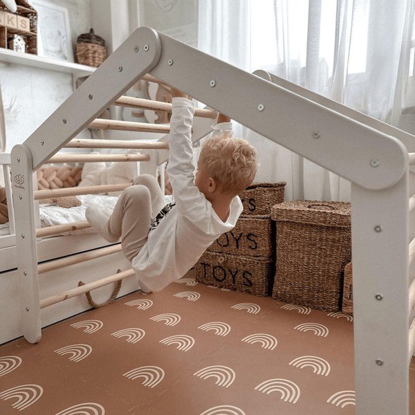 Fekete borovi fenyő pikler háromszög 61x112x94 cm Montessori – Meowbaby-image-2