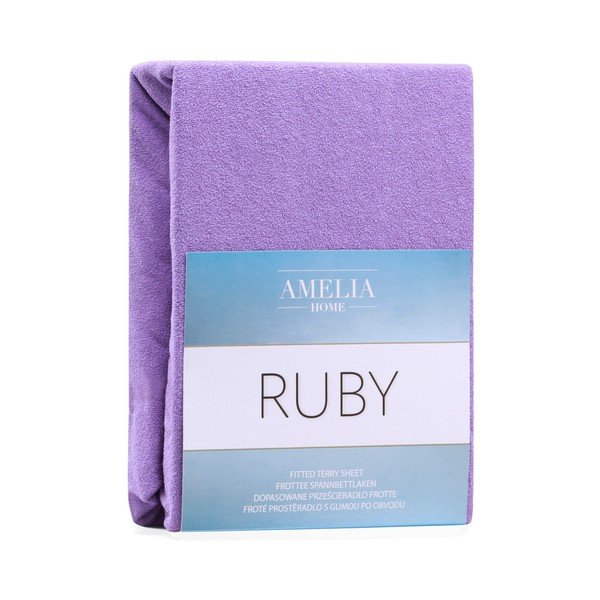 Ruby Purple lila kétszemélyes gumis lepedő, 220-240 x 220 cm - AmeliaHome-image-2