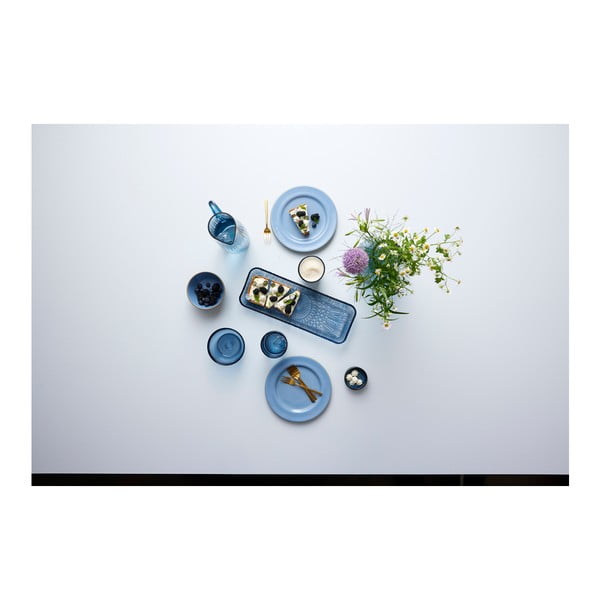Kék üveg szervírozó tányér 14x38 cm Kusintha – Bitz-image-2