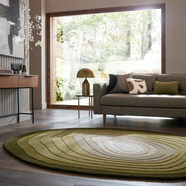 Zöld kézi szövésű gyapjú szőnyeg 200x290 cm Puddle Ombre  – Flair Rugs-image-1