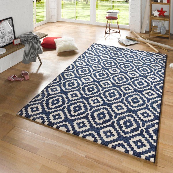 Mint Rugs Diamond Ornamental kék szőnyeg, 80 x 150 cm-image-1