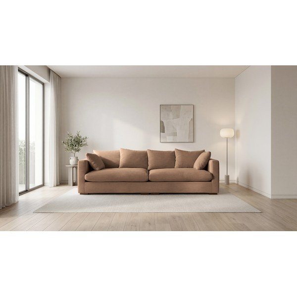 Világosbarna kordbársony kanapé 266 cm Comfy – Scandic-image-4