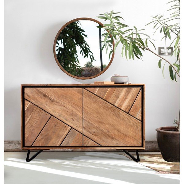 Natúr színű akácfa szekrény 120x78x40 cm Ambala – Interia Home & Living-image-1