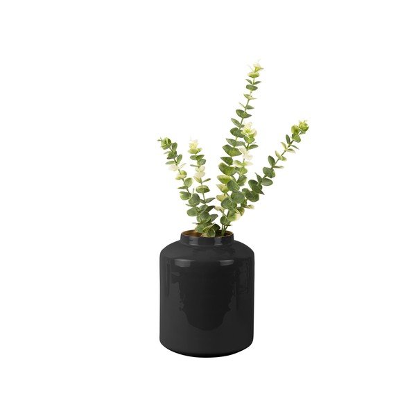 Grand fekete zománcozott váza, magasság 23 cm - PT LIVING-image-1