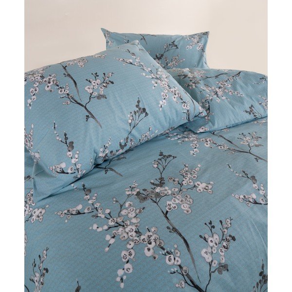 Kék kétszemélyes-hosszabbított renforcé pamut ágyneműhuzat 240x220 cm Blue Floral – Mila Home Luxury-image-4