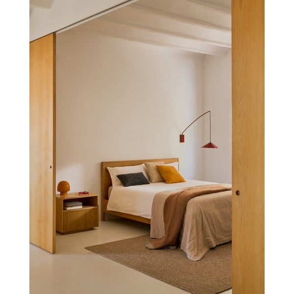 Világosbarna pamut steppelt ágytakaró 180x260 cm Isor – Kave Home-image-1