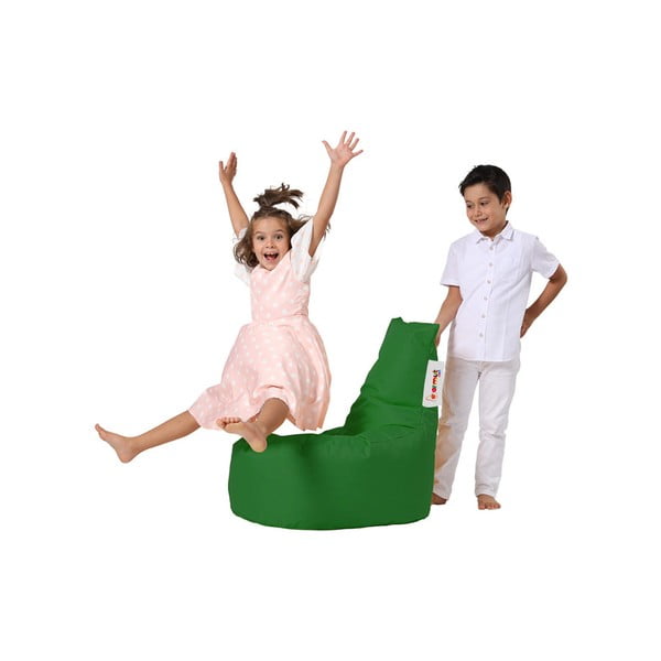 Sötétzöld gyerek babzsákfotel Baton – Floriane Garden-image-3