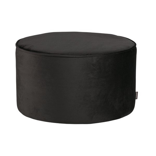 Sara fekete bársony puff, ⌀ 60 cm - WOOOD