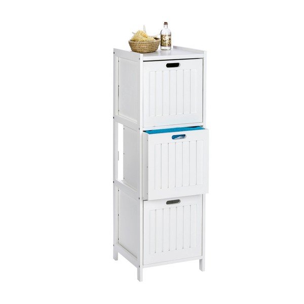 Oslo fehér fürdőszobai szekrény 3 fiókkal, fából - Wenko-image-2