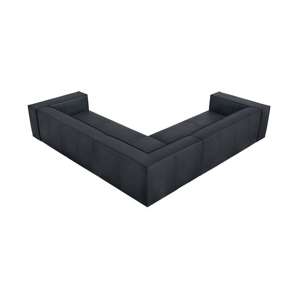 Sötétkék bőr sarokkanapé (variálható) Madame – Windsor & Co Sofas-image-1