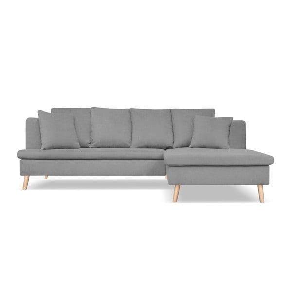 Newport világosszürke 4 személyes kanapé, jobb oldali fekvőfotellel - Cosmopolitan design