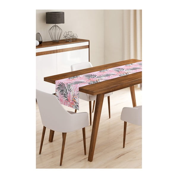 Black and Pink Leaves mikroszálas asztali futó, 45 x 145 cm - Minimalist Cushion Covers