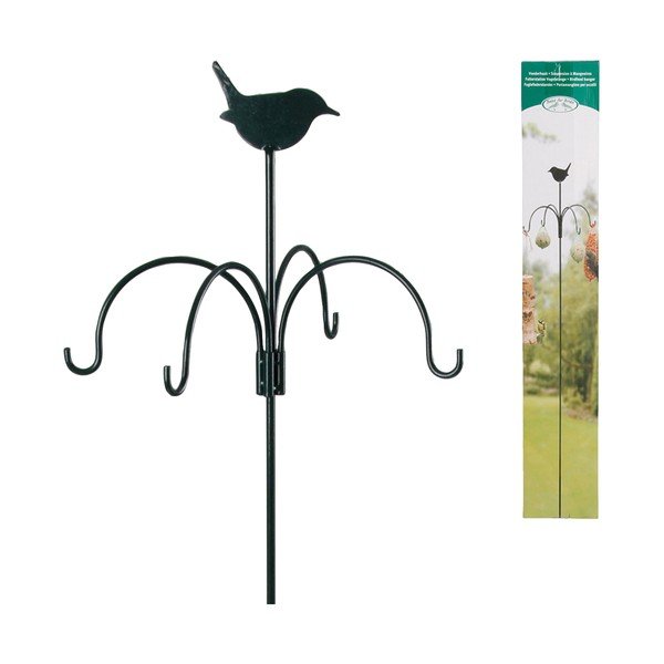 Fekete álló madáretető állvány akasztókkal, magasság 148 cm - Esschert Design-image-2