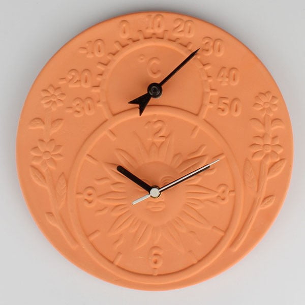 Slunce kerámia óra hőmérővel - Dakls