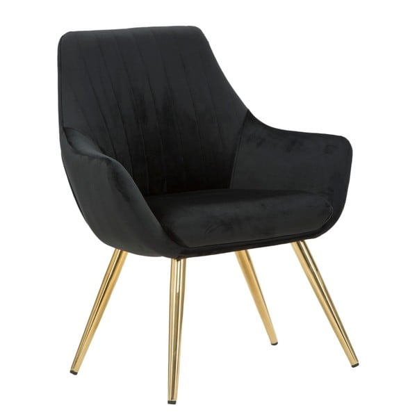Poltrona fekete párnázott szék karfával- Mauro Ferretti