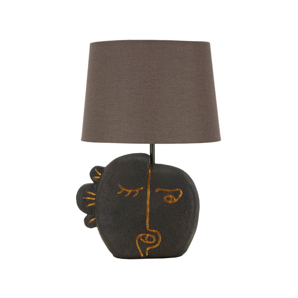 Barna asztali lámpa textil búrával (magasság 39,5 cm) Tribal Mauro Ferretti