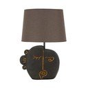 Barna asztali lámpa textil búrával (magasság 39,5 cm) Tribal – Mauro Ferretti