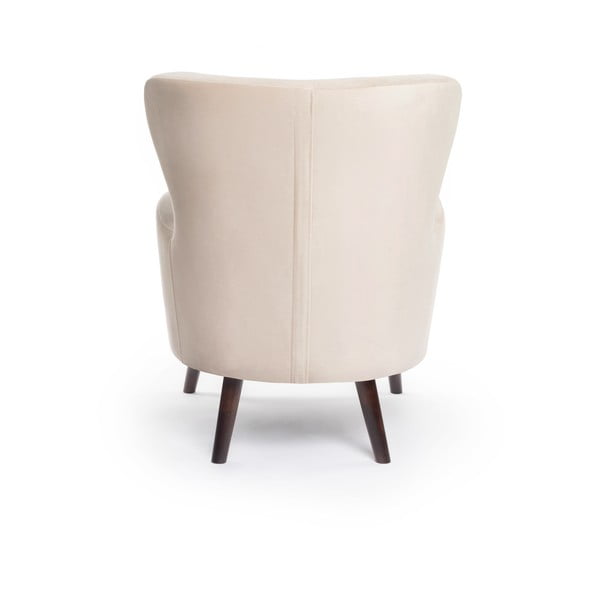 Bézs bársony füles fotel Noemye – Bonami Selection-image-4