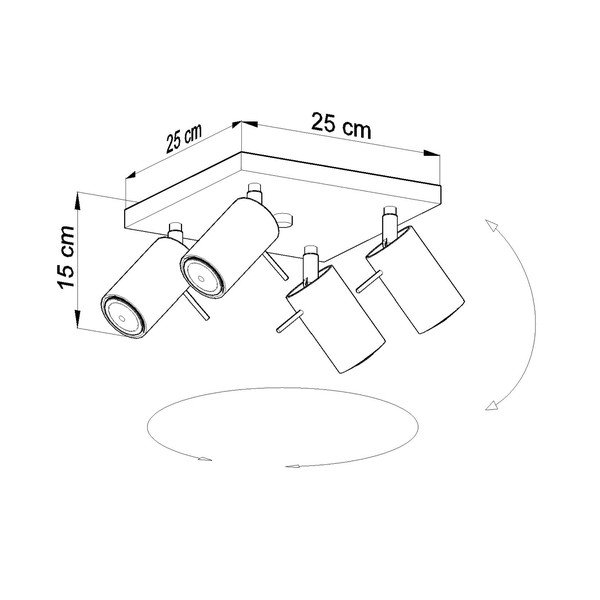 Etna Quatre szürke mennyezeti lámpa - Sollux-image-2