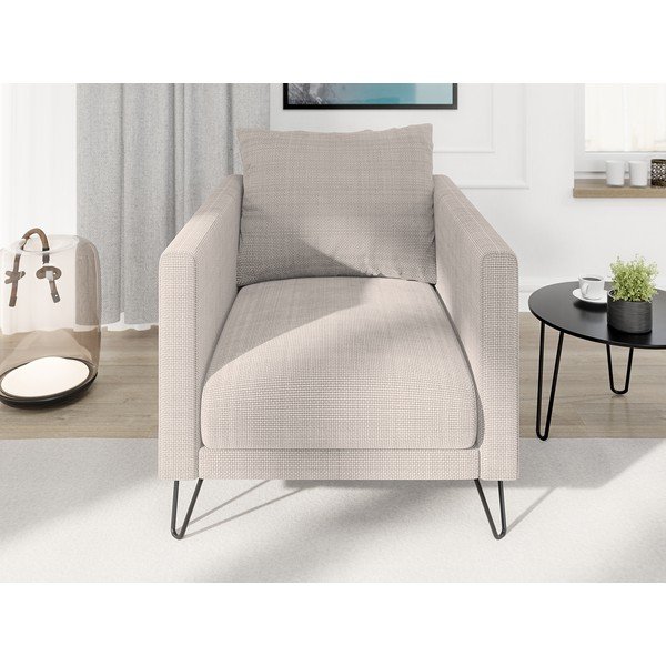 Világosbarna zsenília fotel Freya – Ropez-image-1