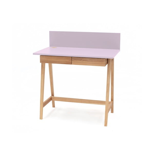 Luka rózsaszín íróasztal kőrisfa lábakkal, hossz 85 cm - Ragaba