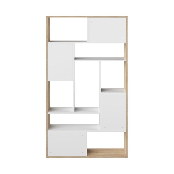 Fehér könyvespolc tölgyfa dekorral 91x163 cm Seoul - TemaHome -image-4