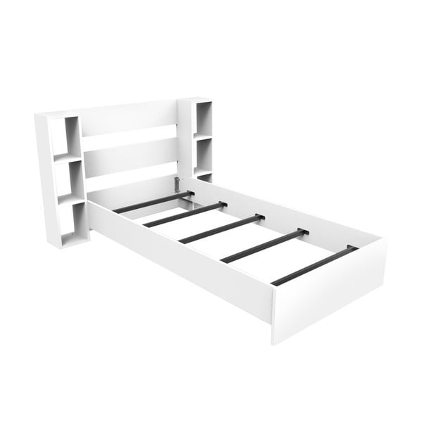 Fehér egyszemélyes ágy tárolóhellyel 90x190 cm Smart – Kalune Design