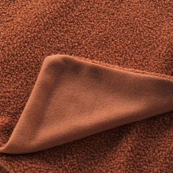 Pirosas narancssárga fleece takaró 180x220 cm Curly Wooly – douceur d'intérieur-image-1