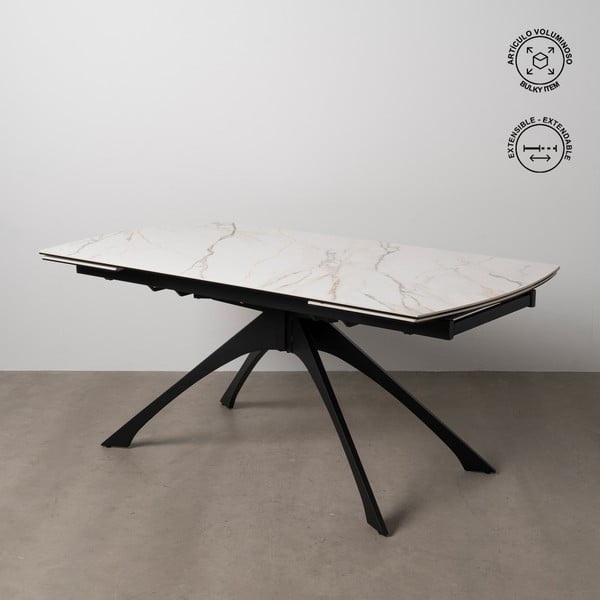 Bővíthető étkezőasztal márvány dekoros asztallappal, hosszabbító asztallappal 90x180 cm Rocía – Ixia-image-1