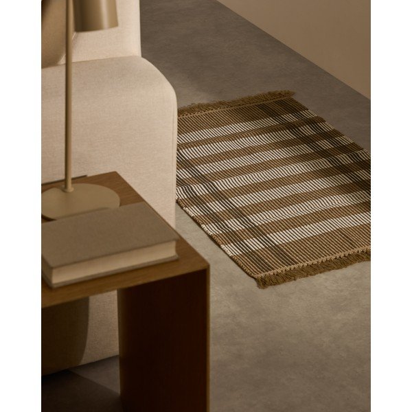 Bézs kétoldalas-kézi szövésű szőnyeg 60x90 cm Barani – Kave Home-image-1