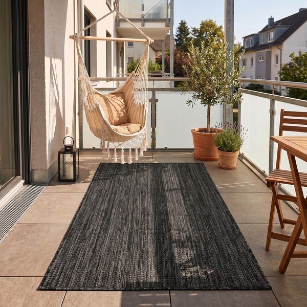Fekete kültéri-beltéri szőnyeg 60x100 cm Mira 1450 – Ayyildiz Carpets-image-1